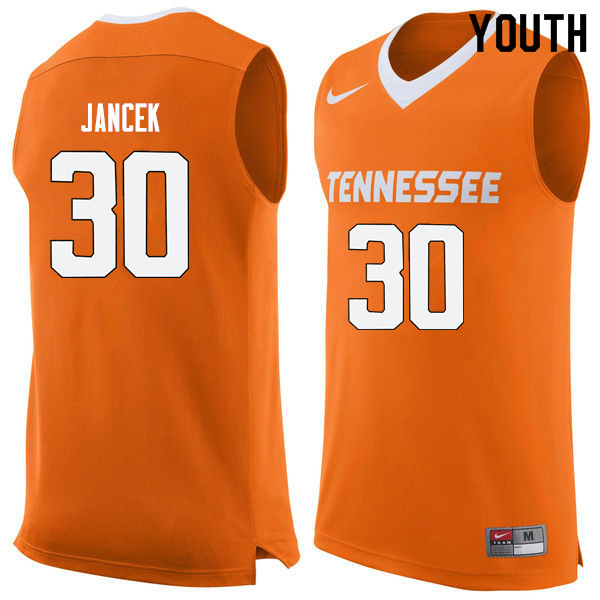 Youth #30 Brock Jancek Tennessee Volunteers College Basketball Jerseys Sale-Orange